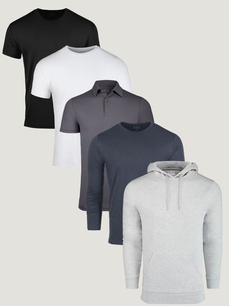 Starter 5-Pack includes Tees, a Polo and a Hoodie | Fresh Clean Threads
